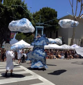 Cloud float in a parade
